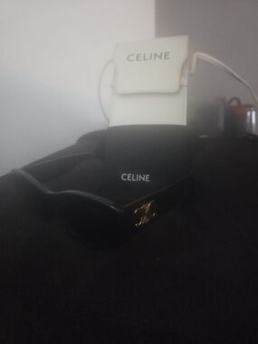 CELINE Black Sunglasses with Gold Logo